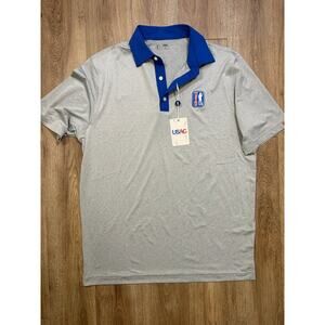 Mens Size Large “You Suck At Golf” New With Tags Grey / Blue Collar Golf Polo